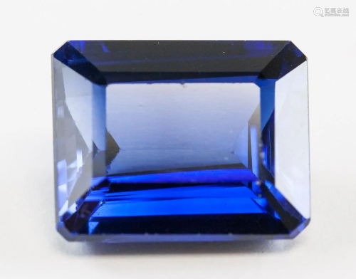 13.00ct Emerald Cut Blue Natural Sapphire GGL