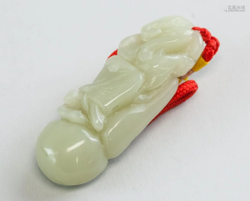 Fine Chinese Jadeite Carved Boy Pendant