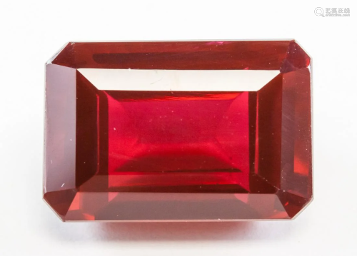 35.15ct Emerald Cut Red Natural Ruby GGL