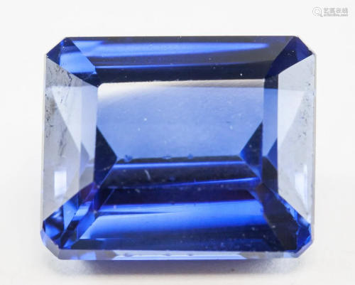 16.10ct Emerald Cut Blue Natural Sapphire GGL