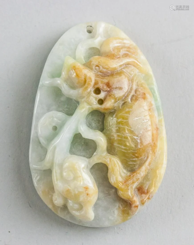 Burma Jadeite Dragon Pendant Certificate