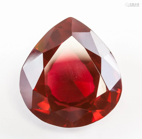 41.60ct Pear Cut Red Natural Ruby GGL