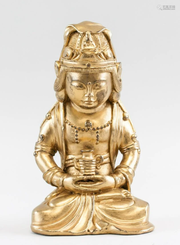 Chinese Korean Gilt Bronze Buddha