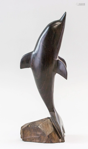 Chinese Zitan Carved Dolphin