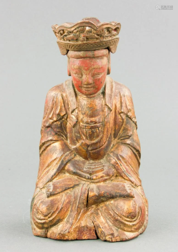 Chinese Ming Wood Carved Buddha 15/16 Century