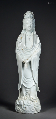 Chinese White Blanc de Chine Carved Guanyin