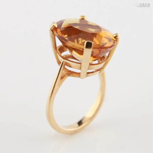 14kt Yellow Gold Citrine Cocktail Ring