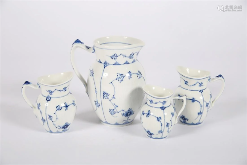 Royal Copenhagen, Blue Fluted Pitcher, Creamers