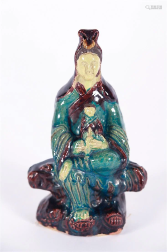 Chinese Glazed Songzi Guanyin Figure