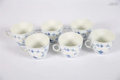 Royal Copenhagen, Blue Fluted Flat Cup Set