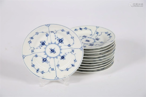 Royal Copenhagen, Blue Fluted Small Luncheon