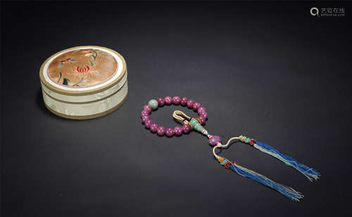 A Ruby Prayer Beads with Original Box