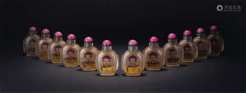 A Set of Twelve Inside Painted Snuff Bottles