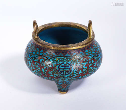 A Cloisonne Enamel Tripod Censer