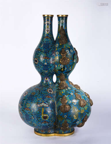 A Cloisonne Enamel Double Gourds Vase