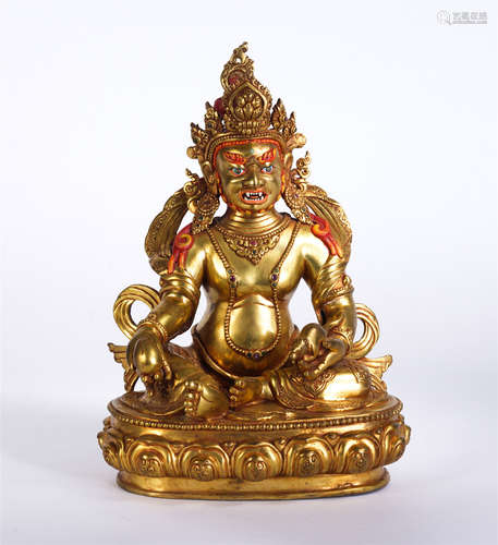 A Gilt-bronze Seated Jambhala