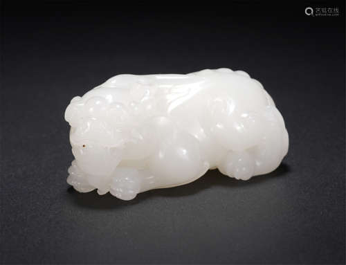 Carved White Jade Beast Paper Weight