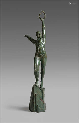 A Standing Bronze Figure Statue Signed Pierre Le Faguays