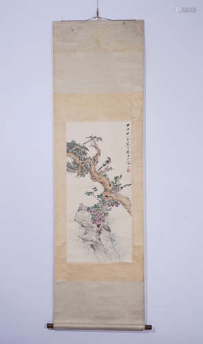 A Chinese Painting Hand-scroll of Floral and Bird