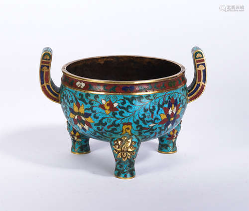 A Cloisonne Enamel Tripod Censer