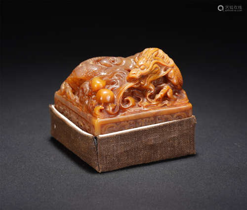 A Carved Tianhuang Dragon Square Seal