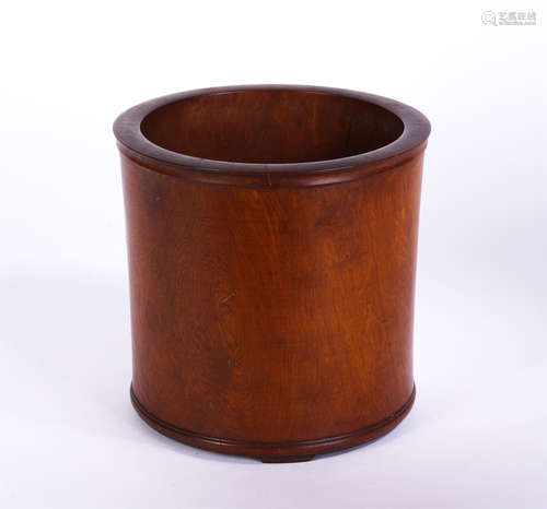 A Wooden Cylindrical Brush-pot