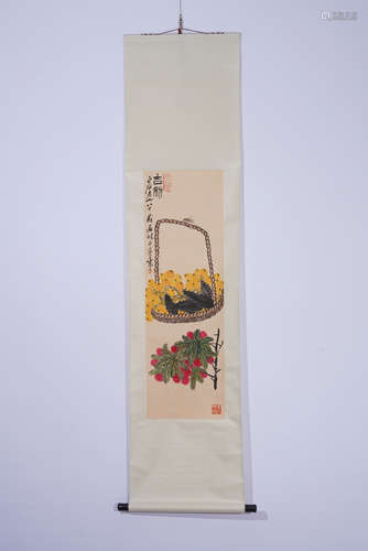 A Chinese Painting Hand-scroll of Fruits