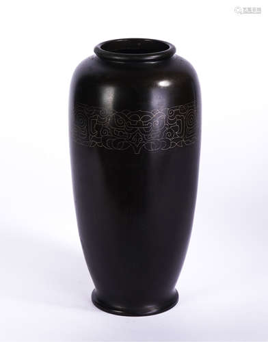 A Silver Inlaid Bronze Vase