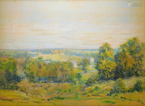 A. C. Goodwin Plein Air Landscape Pastel Drawing