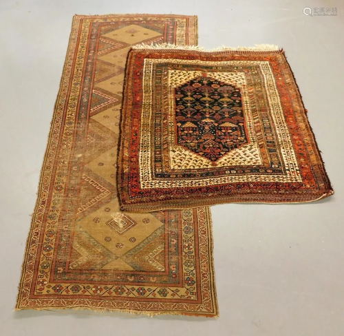 2PC Antique Kurdish Bidjar & Persian Tribal Rugs