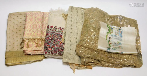 6PC Indian & Chinese Embroidered Textile Group