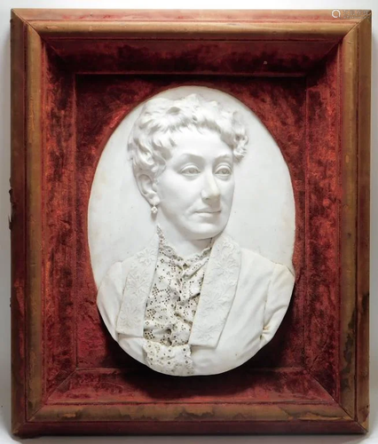 Gaetano Trentanove Carved Marble Portrait Plaque