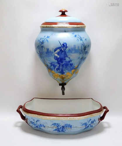 19C Italian Lavabo Porcelain Wash Basin