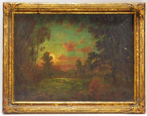 American School Forest Sunrise Painting