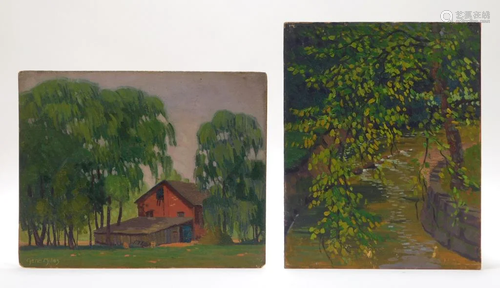 2PC Gene Miles Landscape Paintings