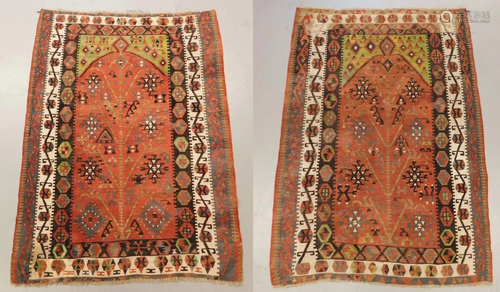 PR Turkish Khilim Flat Weave Prayer Rugs