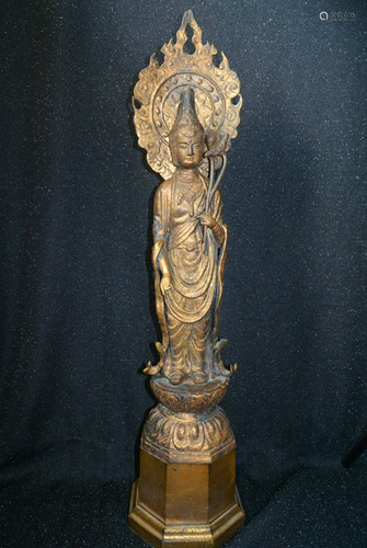 A Finely Qing Dynasty Bronze Jin Guanyin Standing