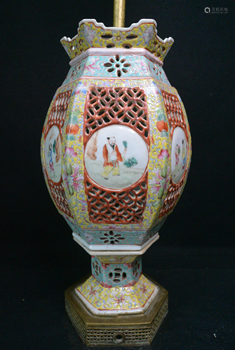 Chinese Porcelain Lamp Qianlong Period Art