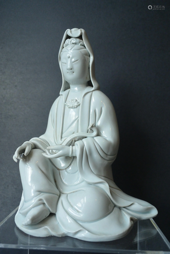 Porcelain, Qing Dynasty DeHua White Glazed GuanYin