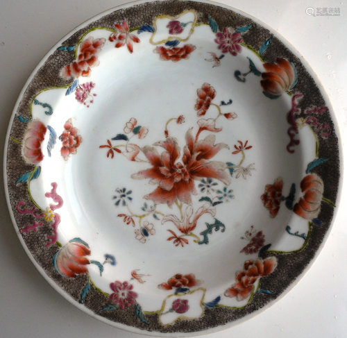 Porcelain Famille Rose Flowers Plate Qing Dynasty