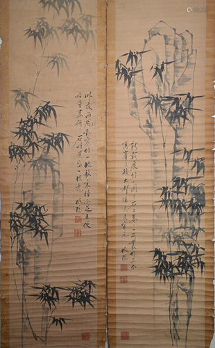 Zheng Banqiao Two Paintings 