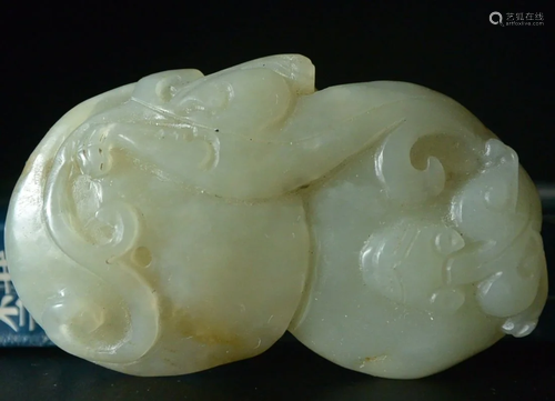 A Finely Natural HETIAN Yang-Zhi White Seed Jade