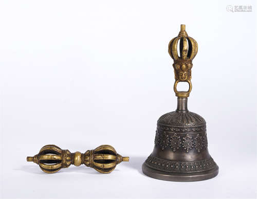 A Gil-bronze Ritual Bell and Vajra