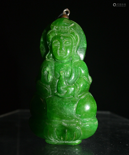 Jade GREEN COLOR JADEITE GUANYIN PENDANT