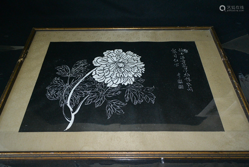 Painting, Dong Shouping peony flowers (rubbings)