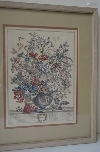 Ancient England Engraved version Flower painting: