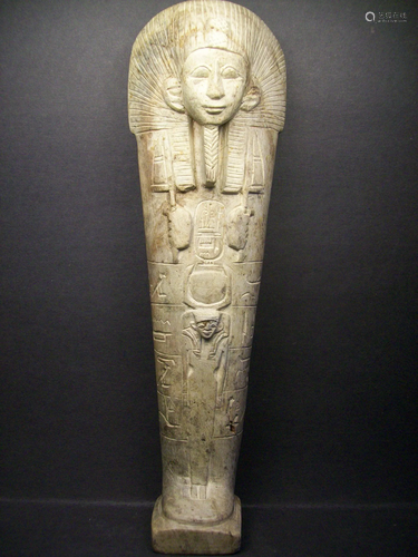 Finely old stone tall figure standing Egyptian pharaoh