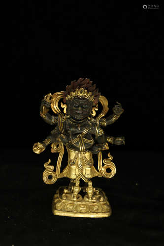 清 銅鎏金瑪哈嘎拉像