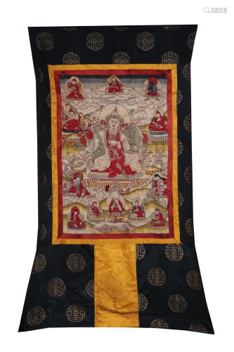 Qing Dynasty Embroidered Songtsen Gampo Thangka