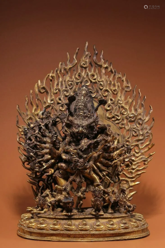 A Figure of Qing Dynasty Gilt Bronze Yamantaka